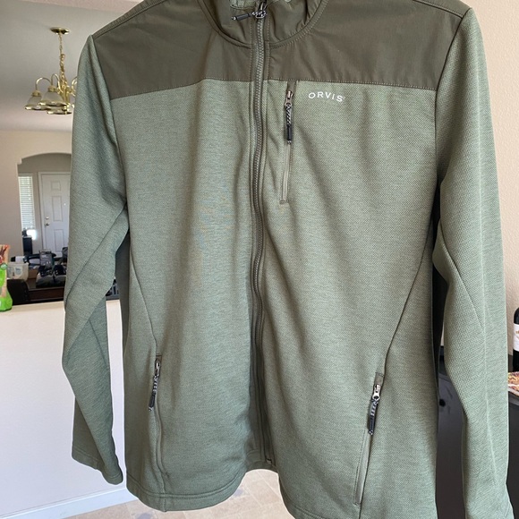Orvis men’s jacket, light green w/ hunter green accents, XL coat - Picture 6 of 8